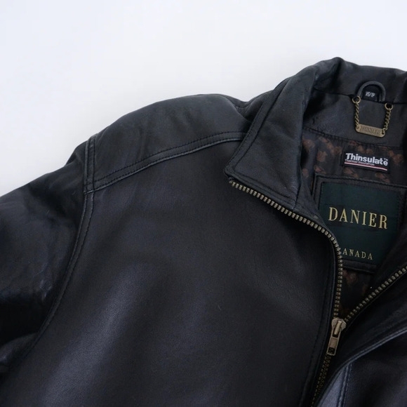 Vintage Danier Vintage Soft Leather Zip Up Thinsulate Thermal Lined Jacket XS - Picture 11 of 15